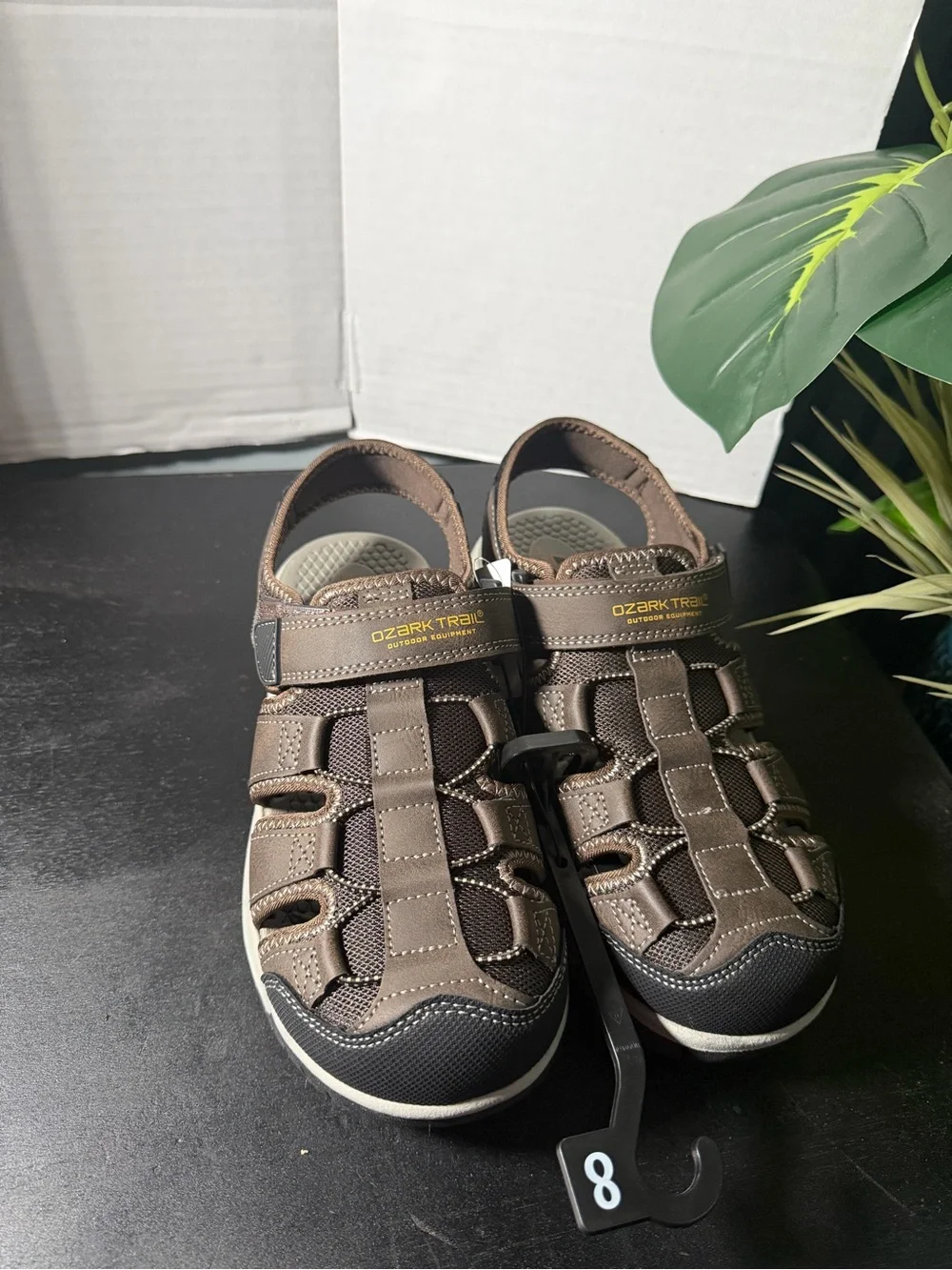 Ozark Trail Brown and Black Men's Outdoor Fisherman Sandals